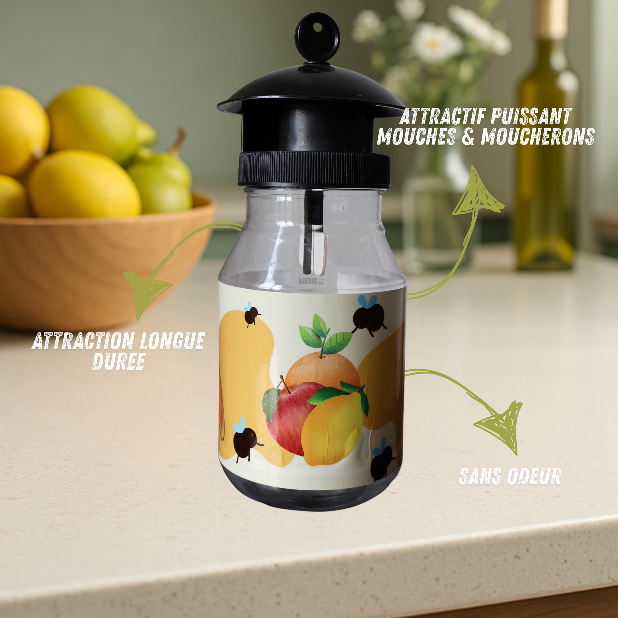 Piège naturel moucherons & mouches – Réutilisable