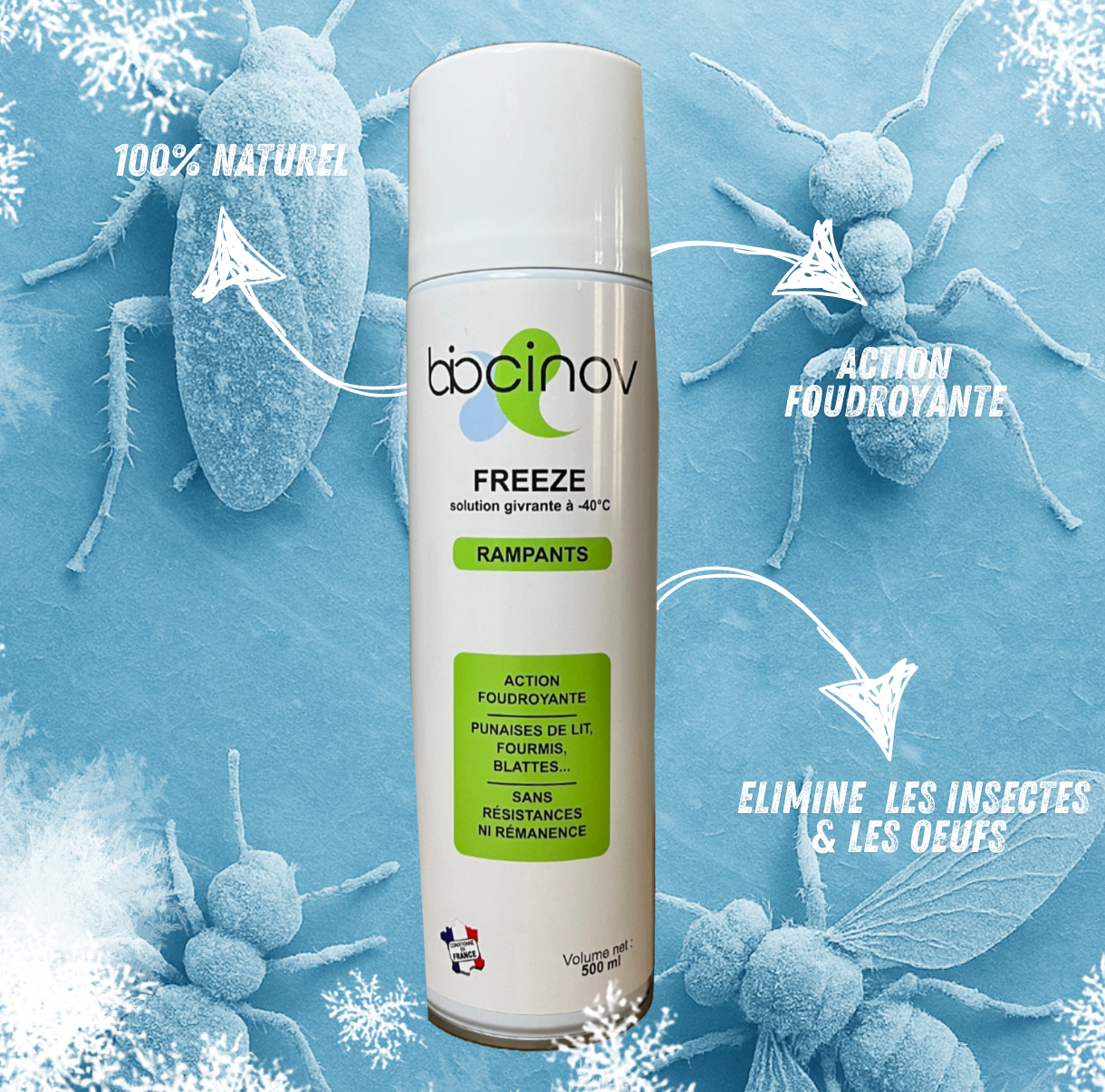🧊 Aérosol Freezer – Punaises de lit & Insectes Rampants